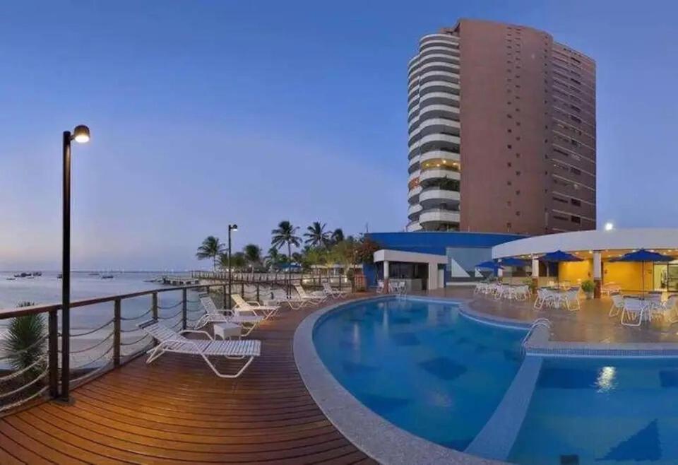 포르탈레자 Flat Iate Plaza Na Beira Mar Com Vista Mar 아파트 외부 사진